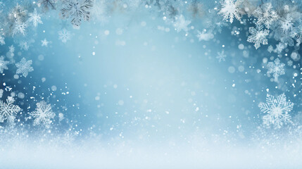 christmas blue  background with snowflakes