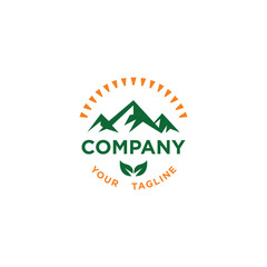 
Circle mountain farm logo icon vector template.eps