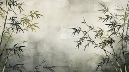 Tropical pattern plant bamboo art drawing on a textured background