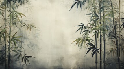 Tropical pattern plant bamboo art drawing on a textured background