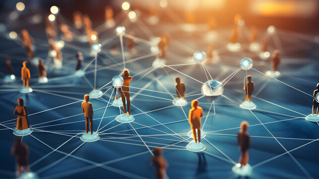 Group of people and communication network concept. Social media. Human resources. generative ai. - Powered by Adobe