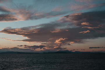 Coastal landscape from Lime Kiln State Park on San Juan Island in Northwest Washington