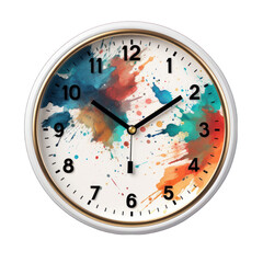 Round Wall Clock Isolated on Transparent or White Background, PNG