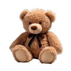 Brown Teddy Bear Isolated on Transparent or White Background, PNG