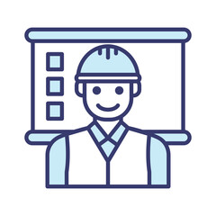Engineering worker icon vector on trendy design