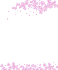 散る桜の水彩背景イラスト