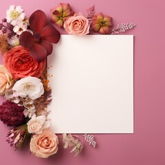 card with roses and card