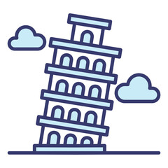 Pisa tower icon vector on trendy design