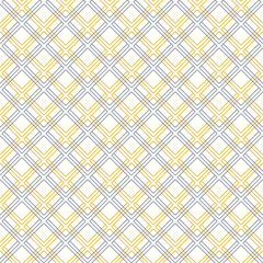 Seamless geometric abstract pattern whith blue and golden rhombuses. Geometric modern ornament. Seamless modern background
