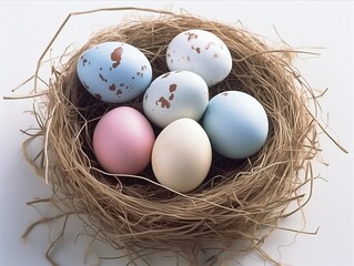 easter eggs in nest - 686023414