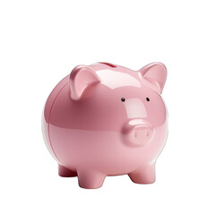 Obraz premium Pink Piggy Bank Isolated on Transparent or White Background, PNG