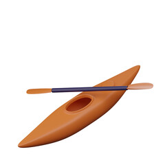 Kayaking Boat 3d Icon Illustration