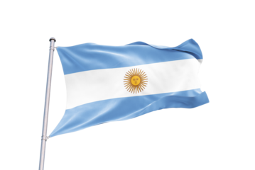 Argentina flag. Argentinian flag on transparent background. 