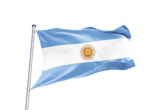 Argentina flag. Argentinian flag on transparent background. 