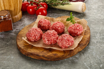 Raw beef meatball minced meat