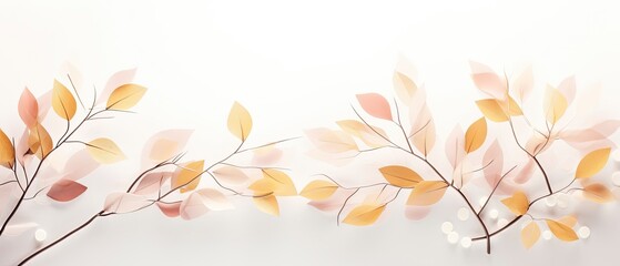 Colorful leaves on a white background.