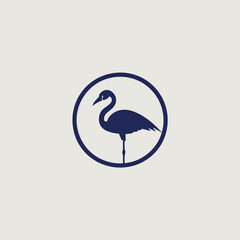 フラミンゴのシンプルなロゴのベクター画像