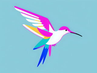 Obraz premium weiß bunter Kolibri