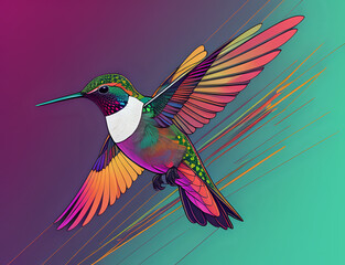 Obraz premium Kolibri mit pinkem Schwanz