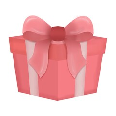 gift box for Christmas, New Year's Day, pink gift box isolated background