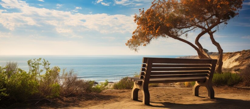 Sunset seat at Torrey Pines State Beach in San Diego.