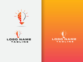 Brain idea logo design. Human brain. Bulb brain logo. Idea. Tech. Brain vector. Electric bulb. Premium design. Think. Finance. Mind. Icon