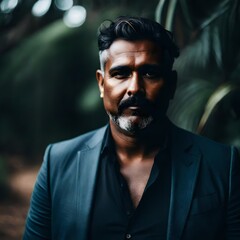 Fototapeta premium Portrait of Aboriginal Australian handsome middle aged professional man