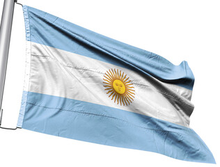 Argentina flag. Argentinian flag on transparent background. 