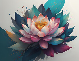 pinker Lotus - obrazy, fototapety, plakaty