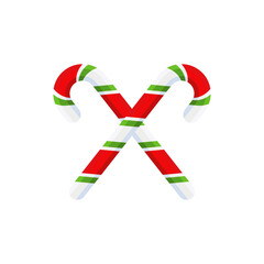 Christmas Candy Cane. Design element for door wreath