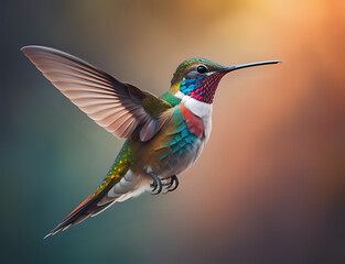 Fototapeta premium fliegender roter Kolibri