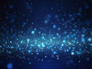 Naklejka premium blue glowing particle abstract bokeh background