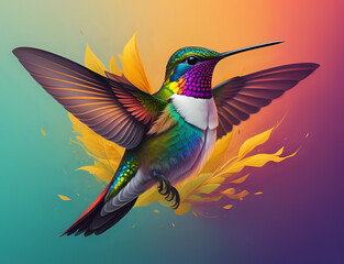 Obraz premium bunter fliegender Kolibri