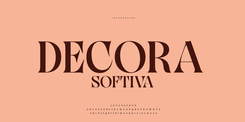 Hand drawn elegant alphabet letters font and number. Classic Lettering Minimal Fashion Designs. Typography modern Sen serif fonts regular decorative vintage concept. vector illustration © SyedMuhammad