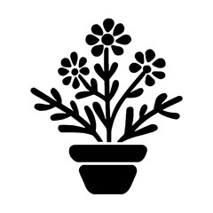 Verbena Icon Illustration with Glyph Style. SVG Vector