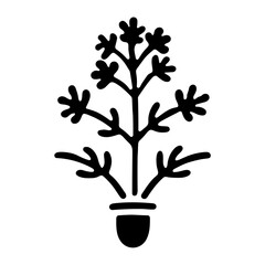 Verbena Icon Illustration with Glyph Style. SVG Vector