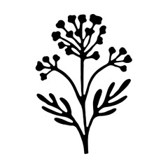 Verbena Icon Illustration with Glyph Style. SVG Vector