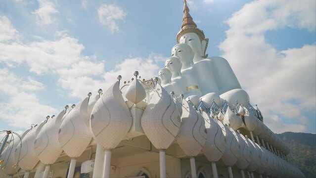 Beautiful famous temple in Phetchabun, Thailand Wat Pha Sorn Kaew or Phra Thart Pha Kaew buddhist monastery and temple in a mountain location at Khao Kor. Landmark of khao kor