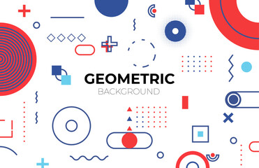 Flat abstract background with geometric shapes