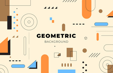 Flat abstract background with geometric shapes