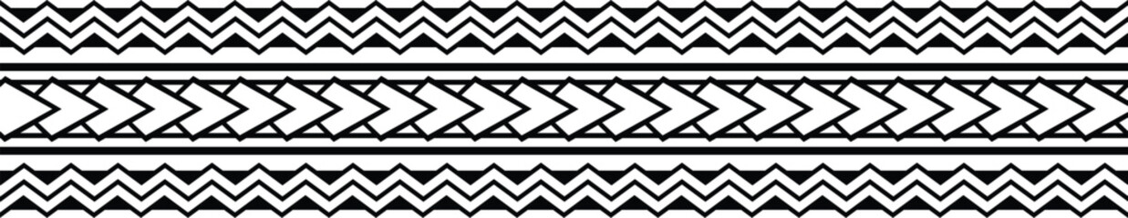 Polynesian tattoo tribal border vector. Samoan maori band design. - obrazy, fototapety, plakaty