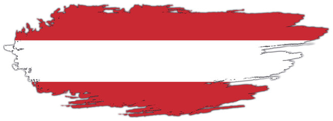 Austria flag on brush paint stroke.
