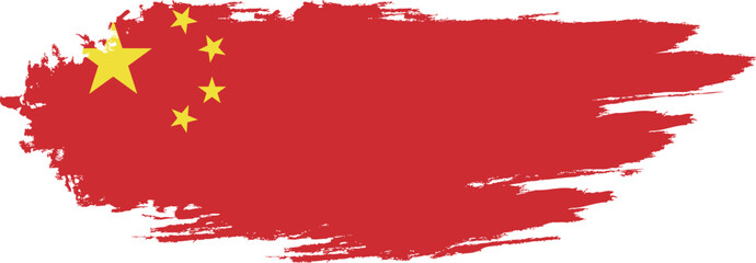 China flag country on brush paint stroke.
