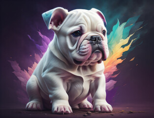 weißer Bulldoggen Welpe