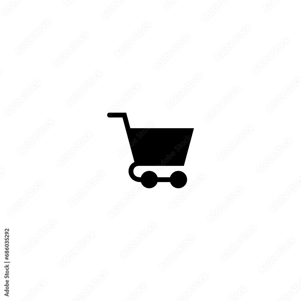 Poster shopping cart line art icon for apps and websites. shopping cart icon isolated on white background