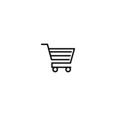 Shopping cart line art icon for apps and websites. Shopping cart icon isolated on white background