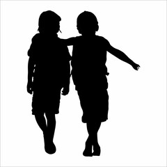 Silhouette of two children