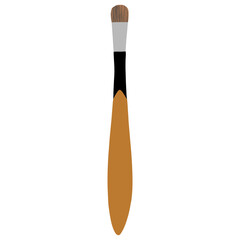 brown paintbrush isolated on a white background