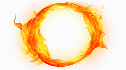 Circle frame orange flame