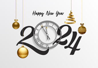 happy new year 2024 design - obrazy, fototapety, plakaty